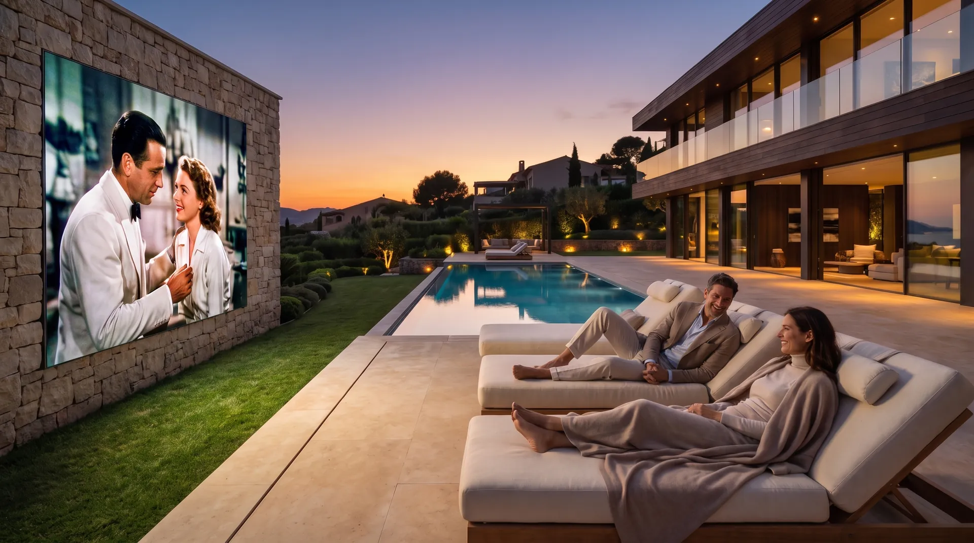 A screen under the stars.